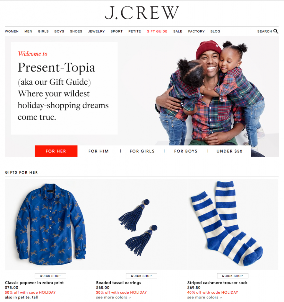 J. Crew Digital Holiday Gift Guide