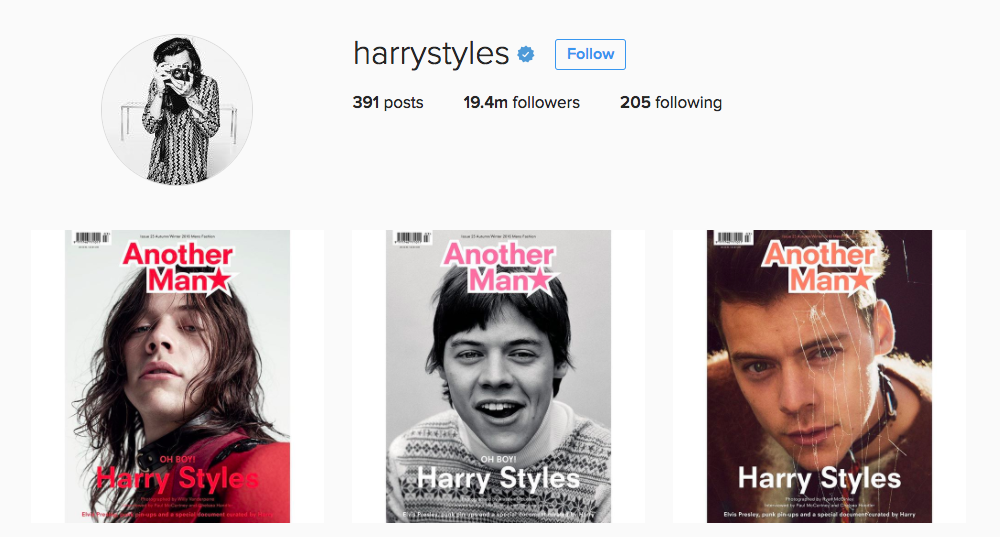 Harry Styles Instagram Influencer
