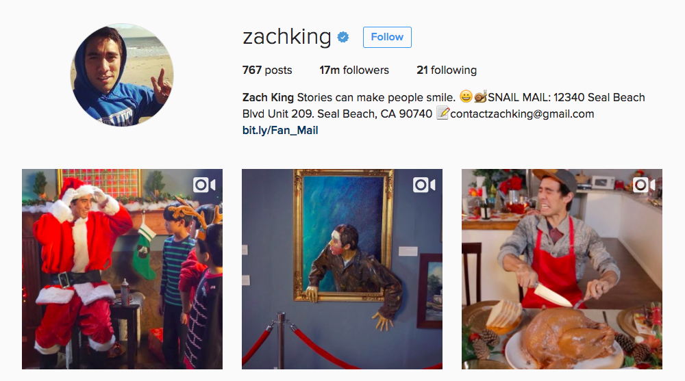 Zach King Instagram Influencer 