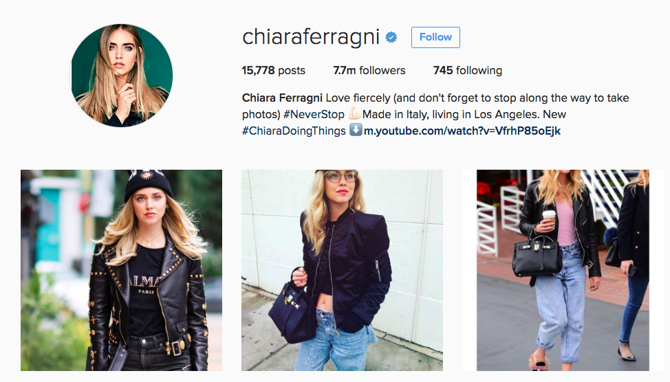 Chiara Ferragni Instagram Influencer