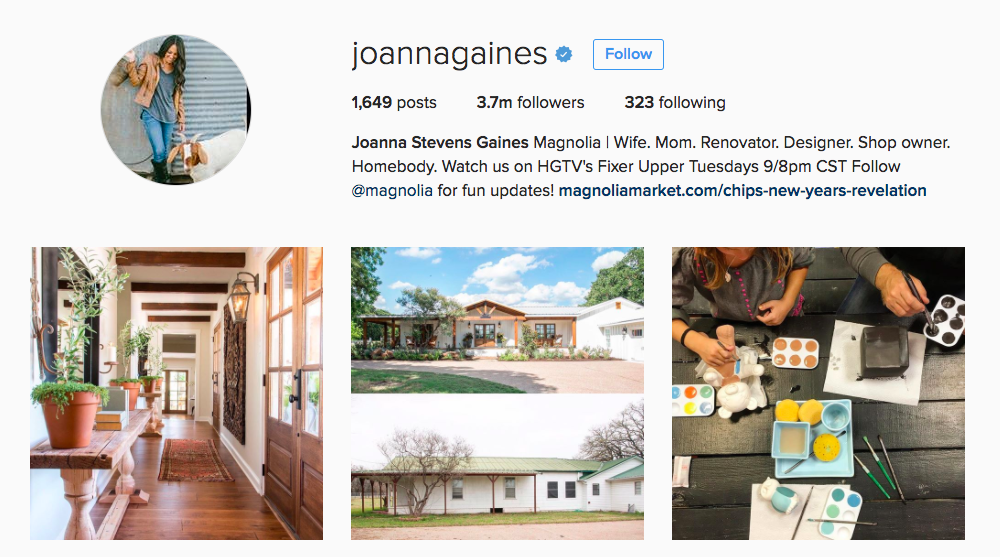 Joanna Gaines Instagram Influencer
