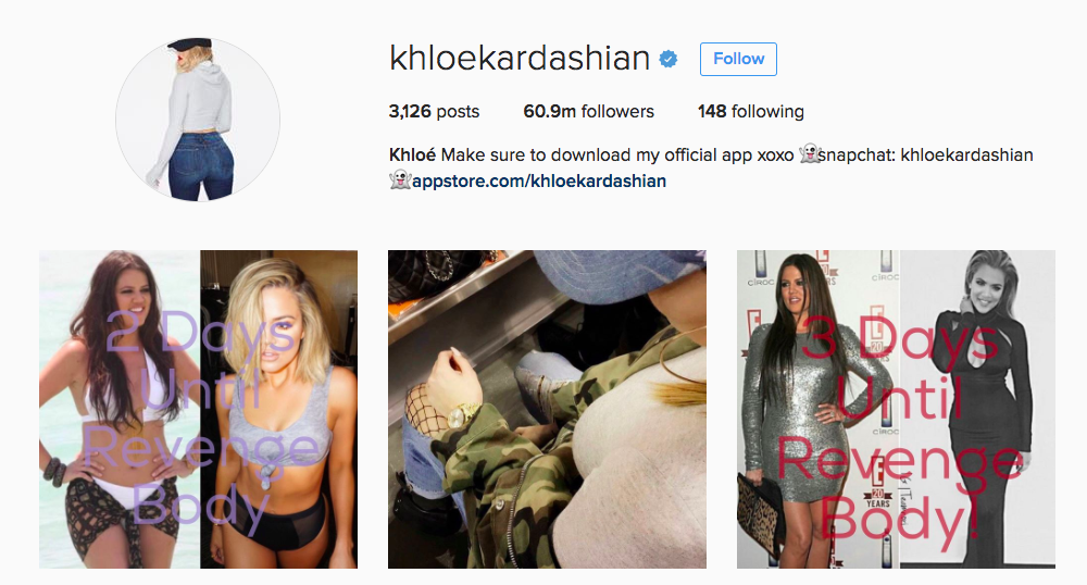 Khloe Kardashian Instagram Fitness Influencer