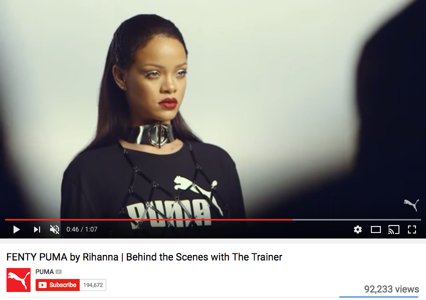 Rihanna Celebrity Endorsement for Puma
