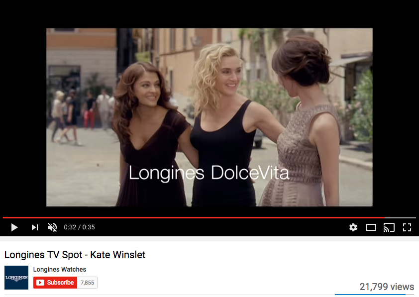 Kate Winslet Celebrity Endorsement for Longenes Watches